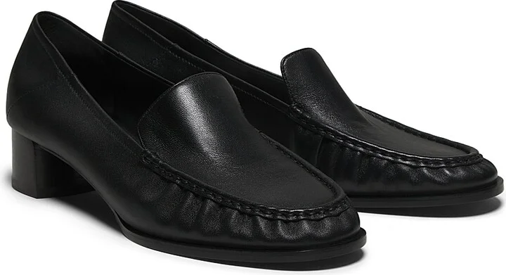 Women's Nadia Leather Heeled Loafers - Black - Size 5 - Image 2