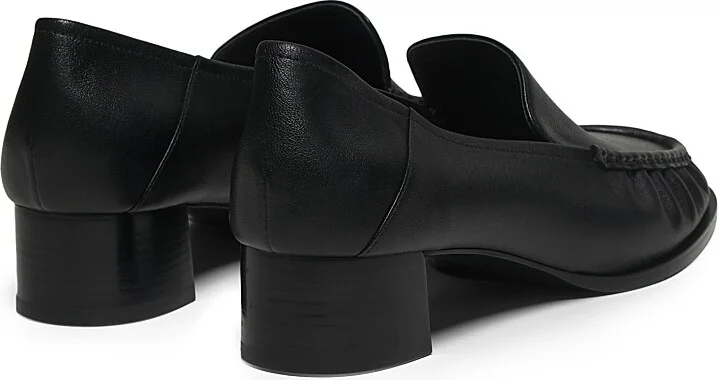 Women's Nadia Leather Heeled Loafers - Black - Size 5 - Image 3