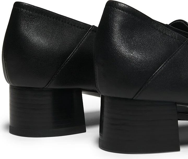 Women's Nadia Leather Heeled Loafers - Black - Size 5 - Image 5