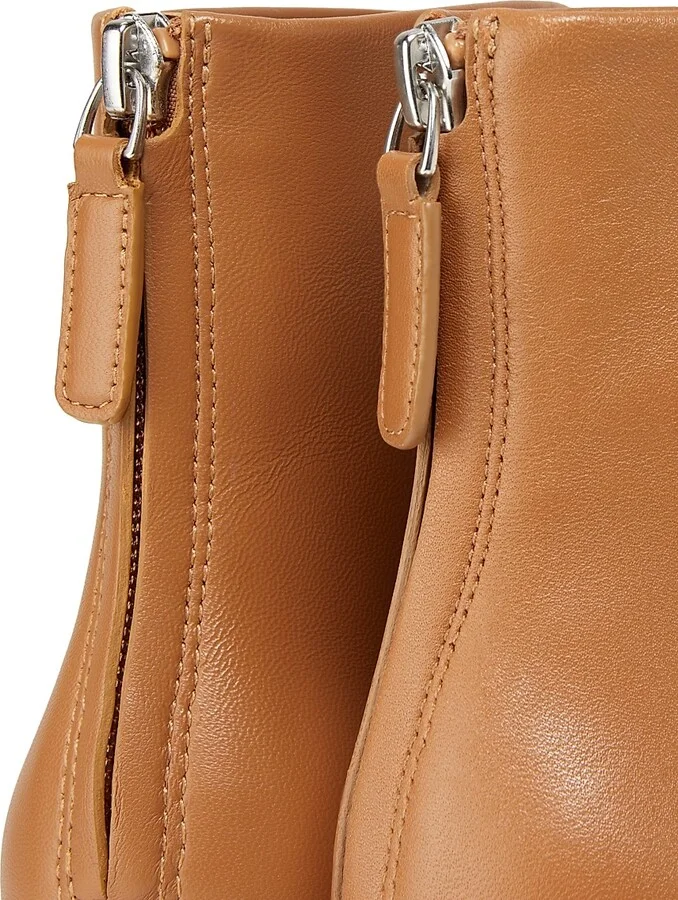 Women's Nadia Soft Heel 75MM Leather Booties - Camel - Size 6 - Image 5