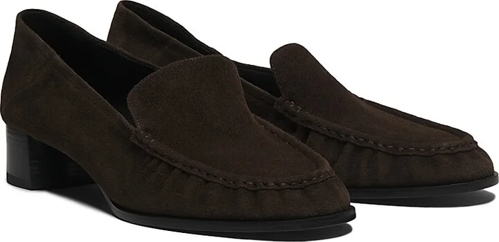 Women's Nadia Suede Heeled Loafers - Chocolate - Size 6 - Image 2