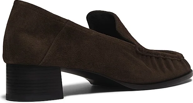 Women's Nadia Suede Heeled Loafers - Chocolate - Size 6 - Image 3