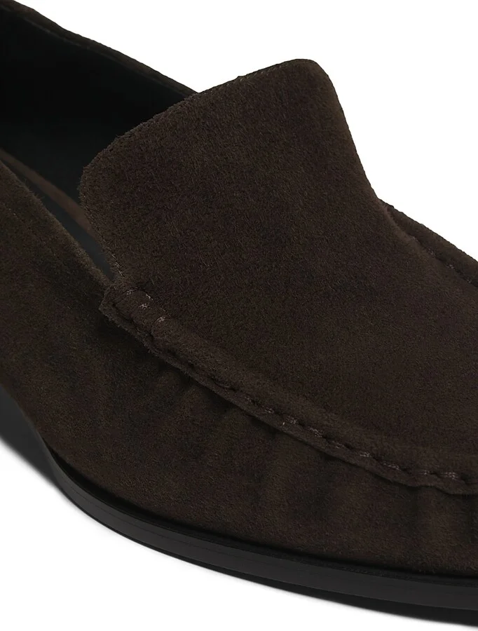 Women's Nadia Suede Heeled Loafers - Chocolate - Size 6 - Image 6