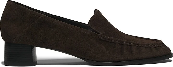 Women's Nadia Suede Heeled Loafers - Chocolate - Size 6