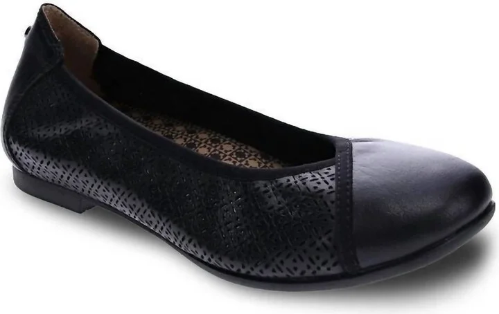 Women's Nairobi Ballet Shoes In Black Lazer