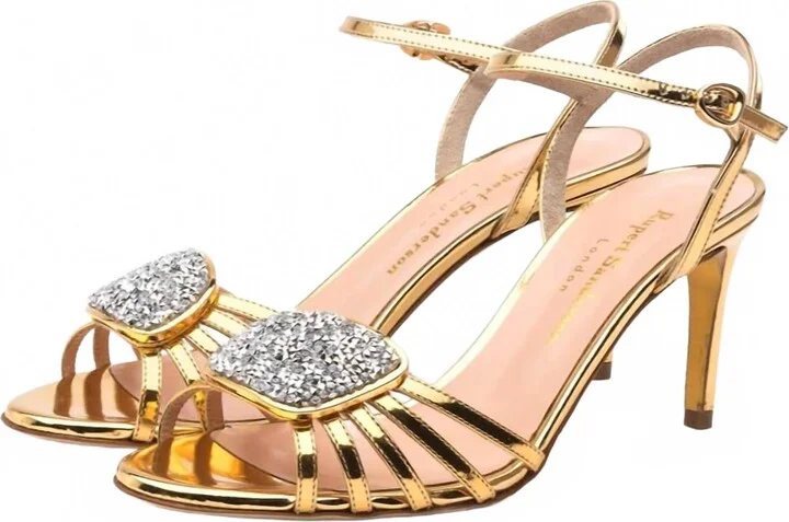 Women's Nakota Crystal Sandal In Mirror Gold