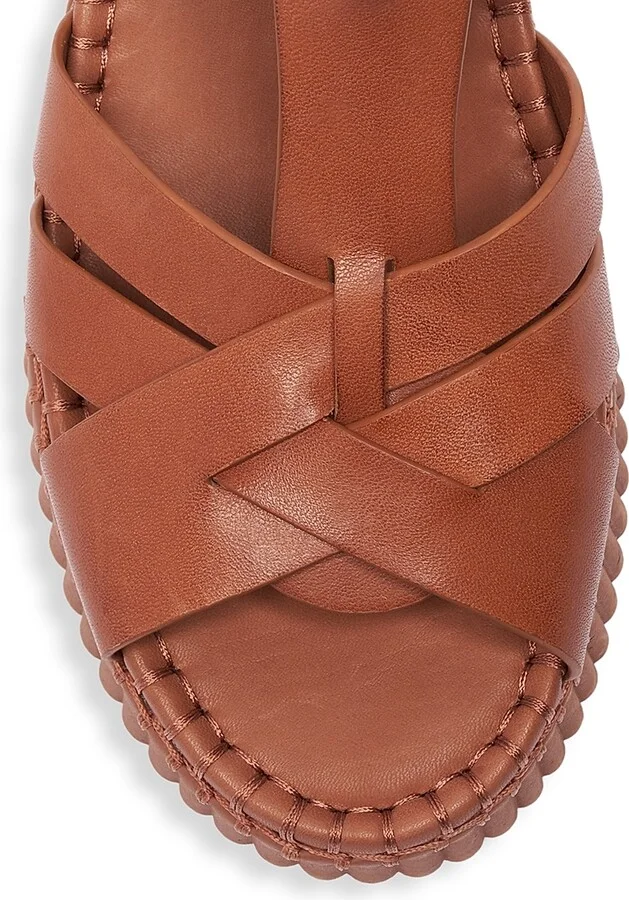 Women's Nama Leather Platform Sandals - Ginger Brown - Size 6 - Image 4