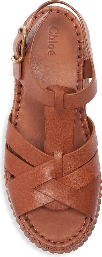 Women's Nama Leather Platform Sandals - Ginger Brown - Size 6 - Image 5