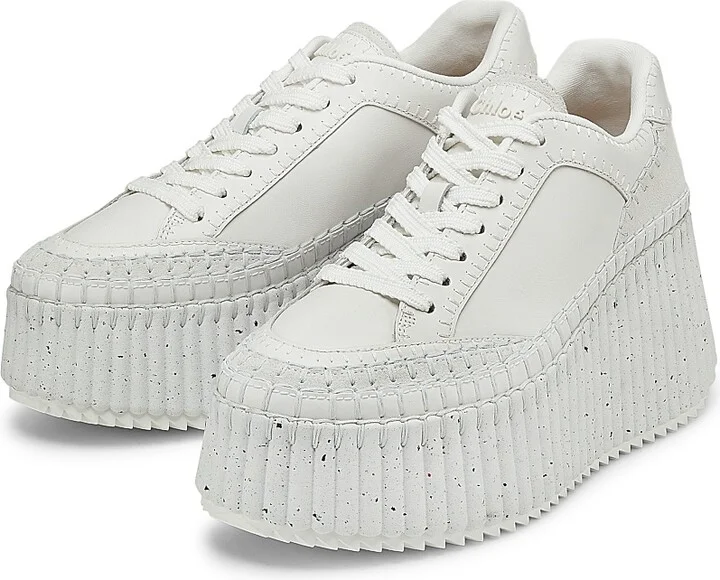 Women's Nama Leather Platform Sneakers - White - Size 11 - Image 2