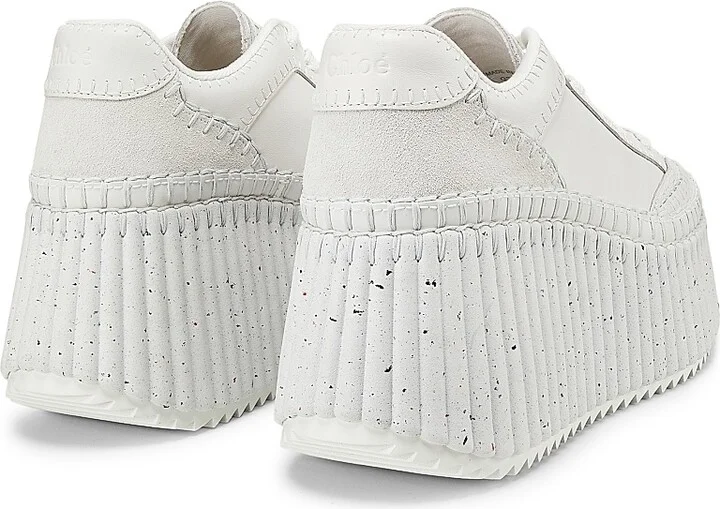 Women's Nama Leather Platform Sneakers - White - Size 11 - Image 3