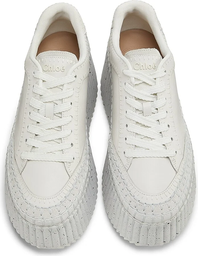 Women's Nama Leather Platform Sneakers - White - Size 11 - Image 4