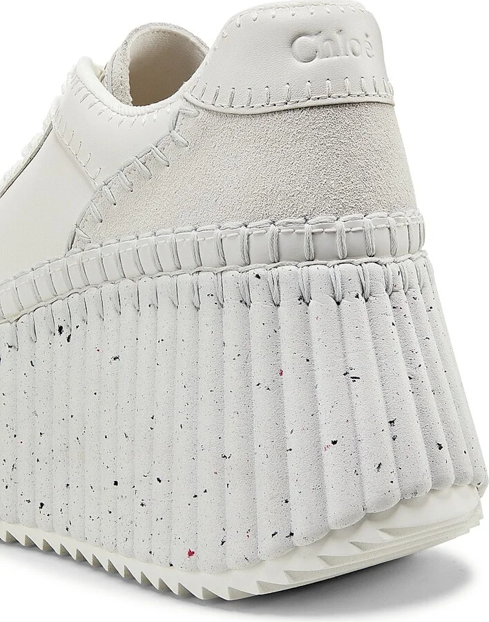Women's Nama Leather Platform Sneakers - White - Size 11 - Image 5