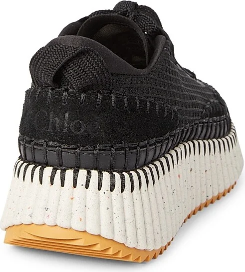 Women's Nama Mixed Media Platform Sneakers - Black - Size 5 - Image 3