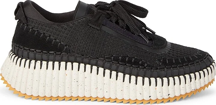 Women's Nama Mixed Media Platform Sneakers - Black - Size 5