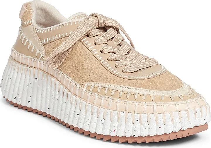 Women's Nama Suede & Leather Low-Top Sneakers - Blossom Beige - Size 10 - Image 2