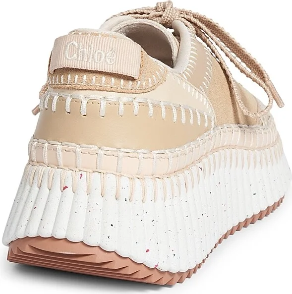 Women's Nama Suede & Leather Low-Top Sneakers - Blossom Beige - Size 10 - Image 3