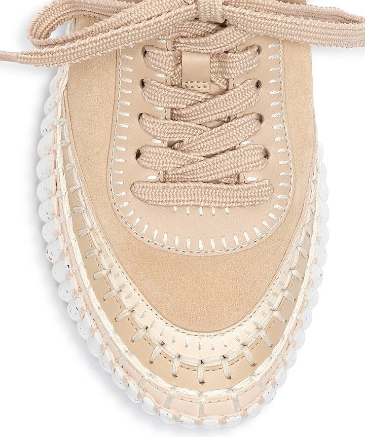 Women's Nama Suede & Leather Low-Top Sneakers - Blossom Beige - Size 10 - Image 4