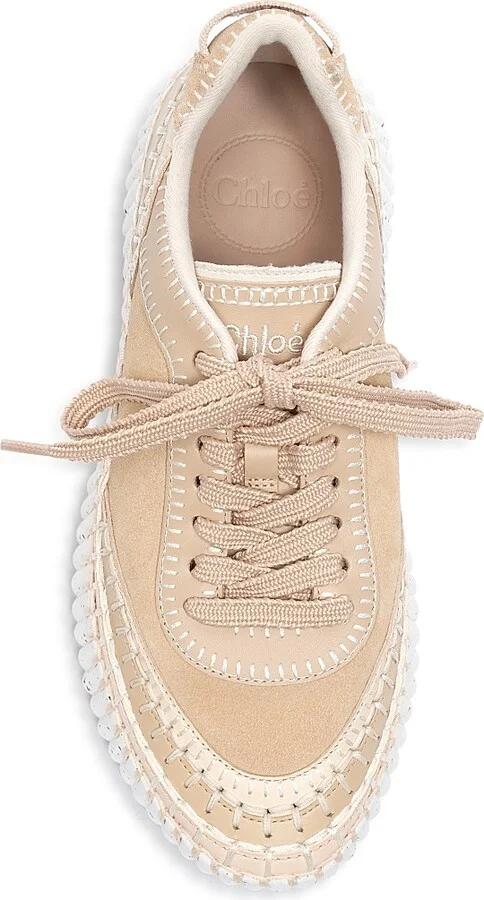Women's Nama Suede & Leather Low-Top Sneakers - Blossom Beige - Size 10 - Image 5