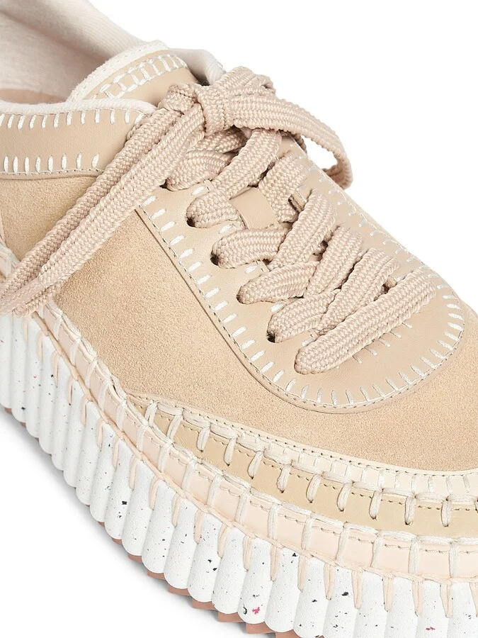 Women's Nama Suede & Leather Low-Top Sneakers - Blossom Beige - Size 10 - Image 6