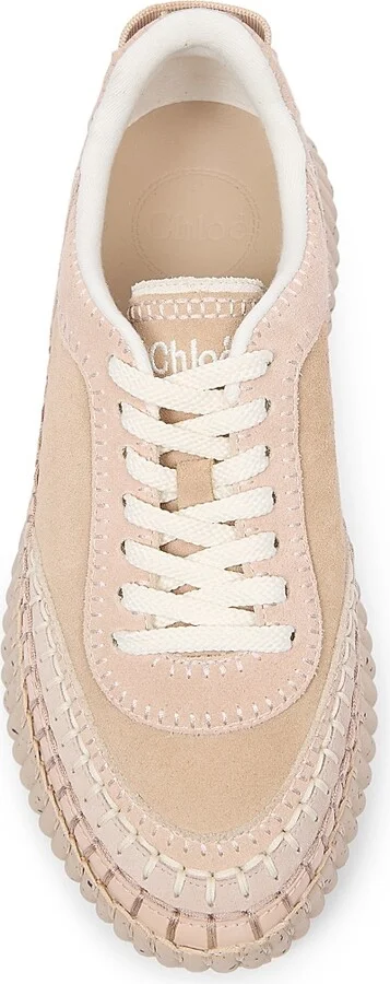 Women's Nama Suede & Leather Low-Top Sneakers - Blossom Beige - Size 10 - Image 11