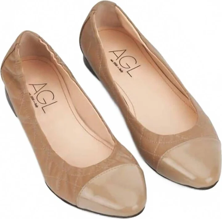 Women's Naomi Quilted Cap Toe Ballet Flat In Marble