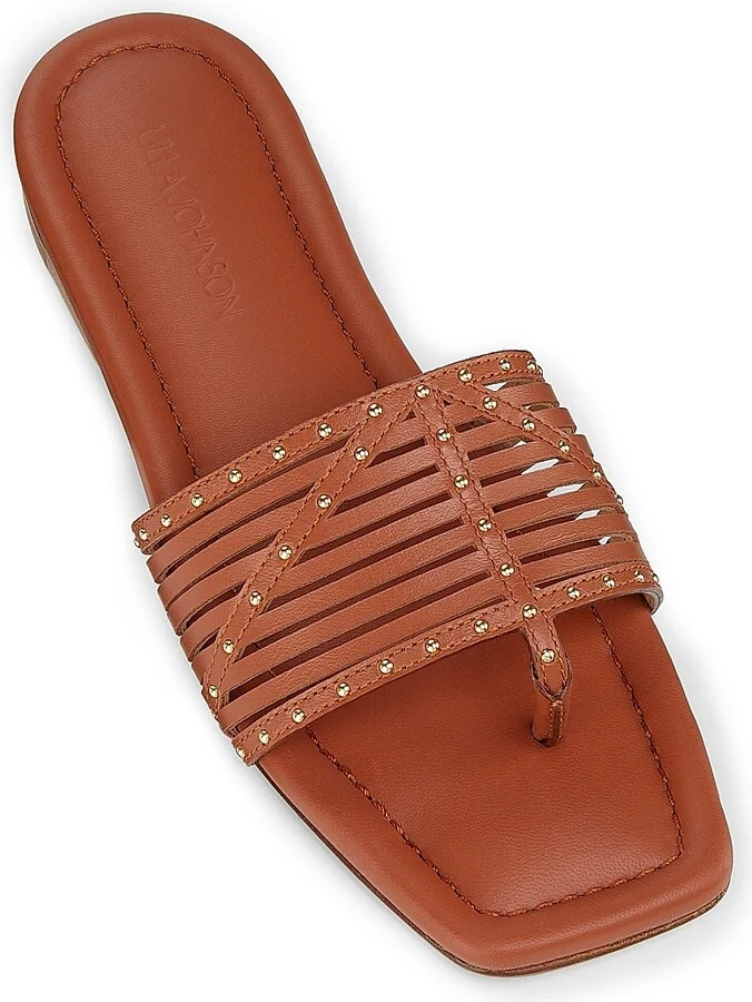 Women's Naomi Sandal Studded Leather Sandals - Rust Copper - Size 8 - Image 4