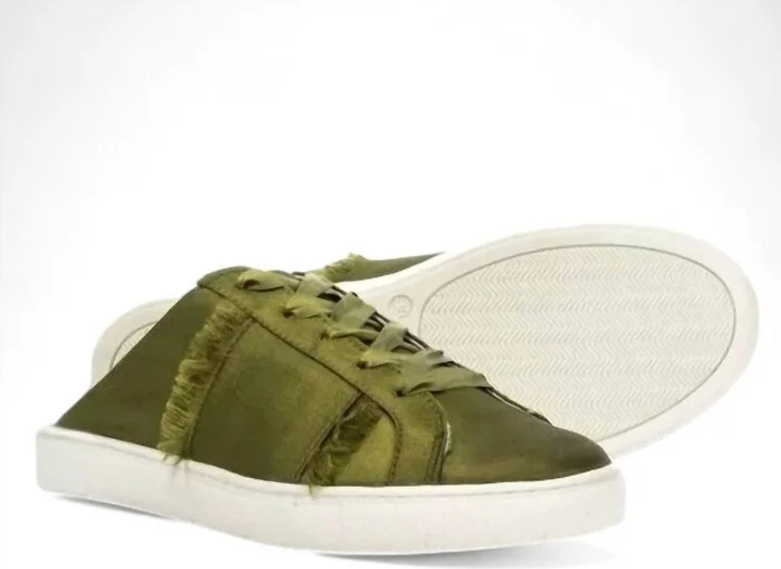 Women's Naples Satin Sneakers In Khaki