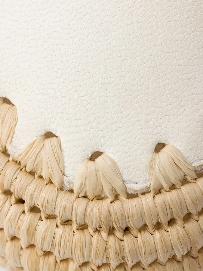 Women's Nappa Leather and Raffia Ballerinas - Beige Khaki - Size 7 - Image 5