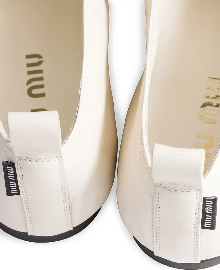 Women's Nappa Leather Ballerinas - Beige Khaki - Size 6 - Image 2