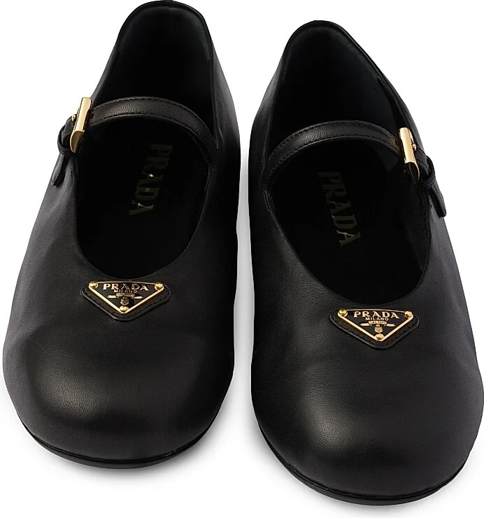 Women's Nappa Leather Ballerinas - Black - Size 6.5 - Image 4