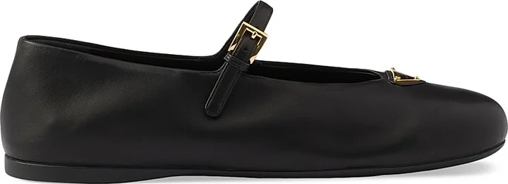 Women's Nappa Leather Ballerinas - Black - Size 6.5