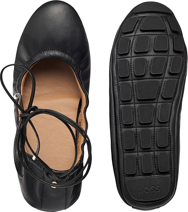 Women's Nappa-Leather Ballerinas - Black - Size 6 - Image 4