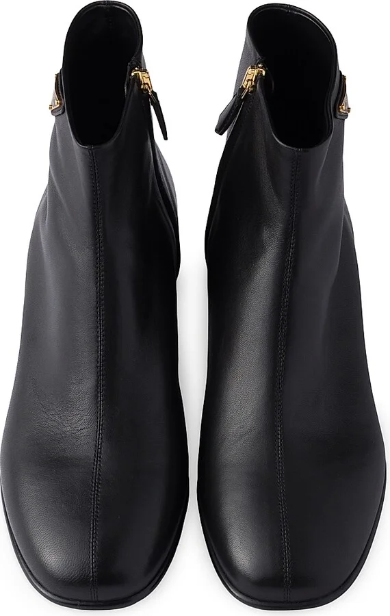 Women's Nappa Leather Booties - Black - Size 5 - Image 2