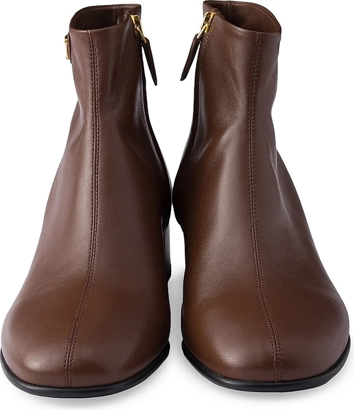Women's Nappa Leather Booties - Black - Size 5 - Image 7