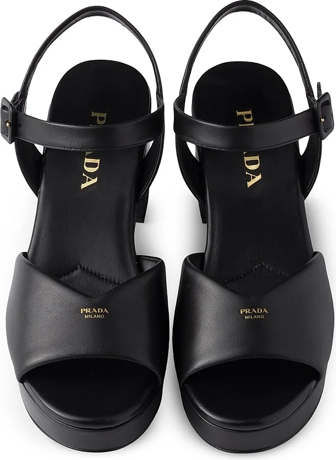 Women's Nappa Leather Sandals - Black - Size 5 - Image 2