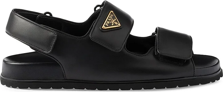 Women's Nappa Leather Sandals - Black - Size 9