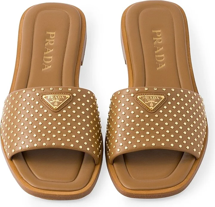 Women's Nappa Leather Slides - Black - Size 7 - Image 6