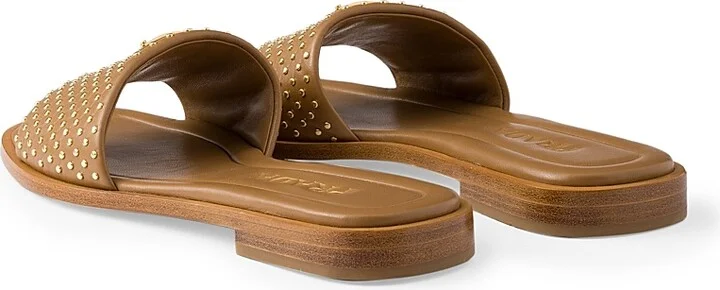 Women's Nappa Leather Slides - Black - Size 7 - Image 7