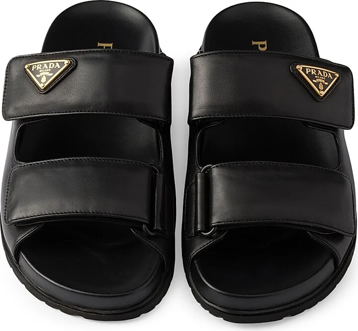 Women's Nappa Leather Slides - Black - Size 9 - Image 2