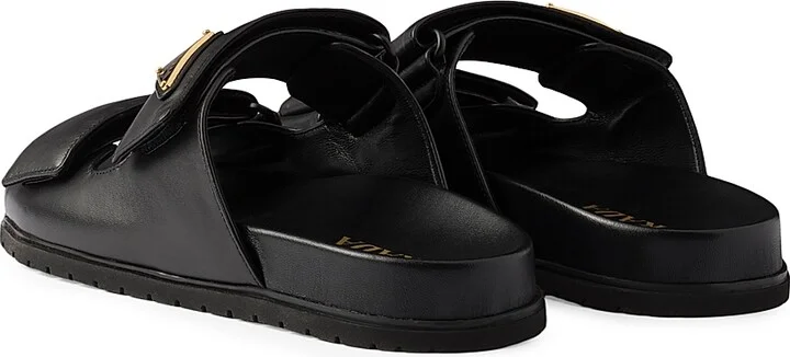Women's Nappa Leather Slides - Black - Size 9 - Image 3