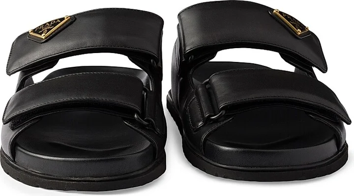 Women's Nappa Leather Slides - Black - Size 9 - Image 4