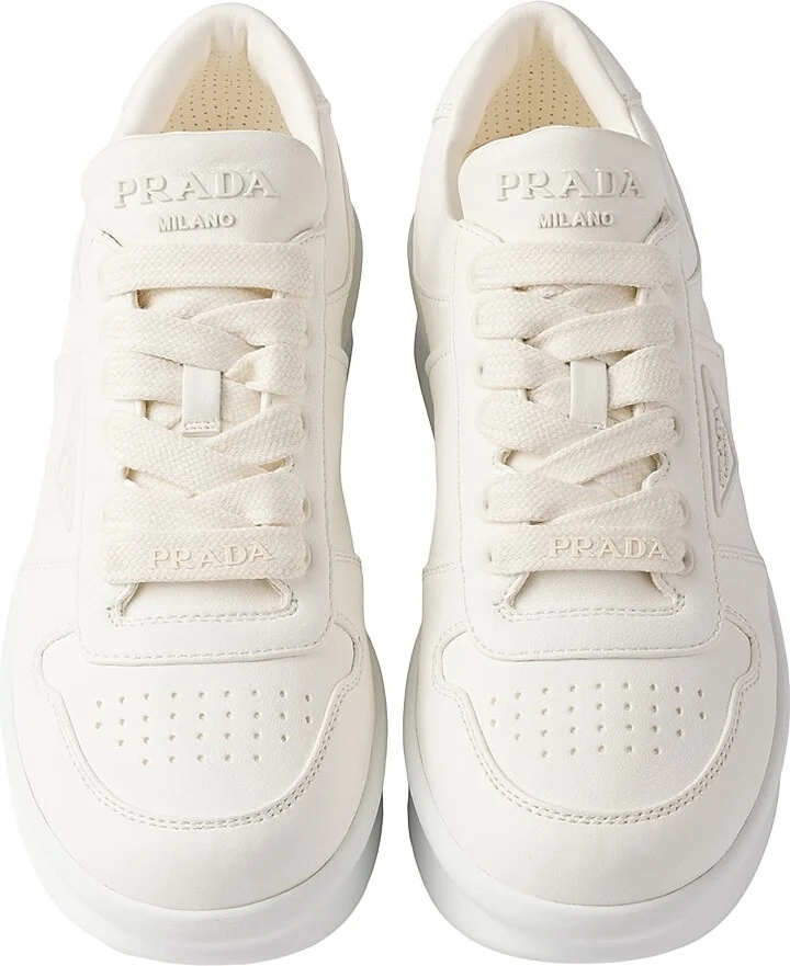 Women's Nappa Leather Sneakers - Beige Khaki - Size 5 - Image 2