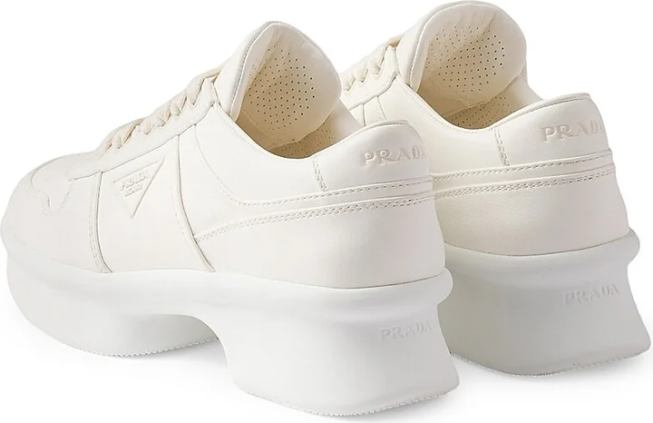 Women's Nappa Leather Sneakers - Beige Khaki - Size 5 - Image 3