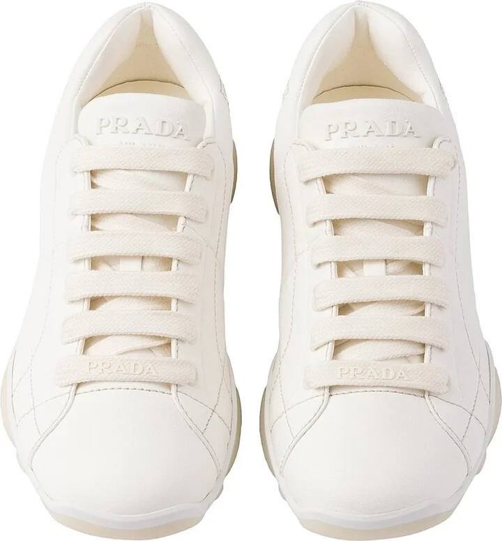 Women's Nappa Leather Sneakers - Beige Khaki - Size 7 - Image 2