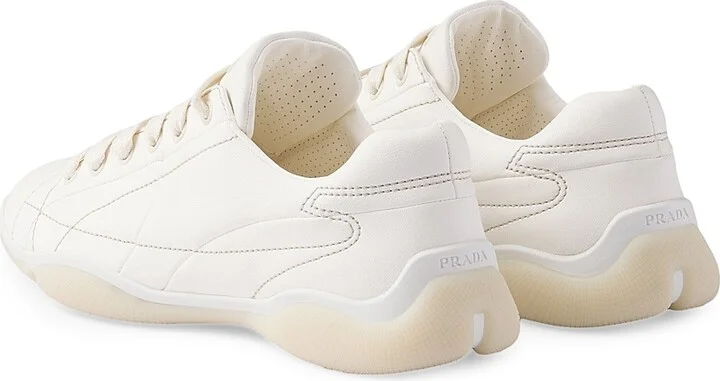 Women's Nappa Leather Sneakers - Beige Khaki - Size 7 - Image 3