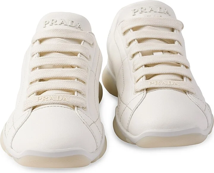 Women's Nappa Leather Sneakers - Beige Khaki - Size 7 - Image 4