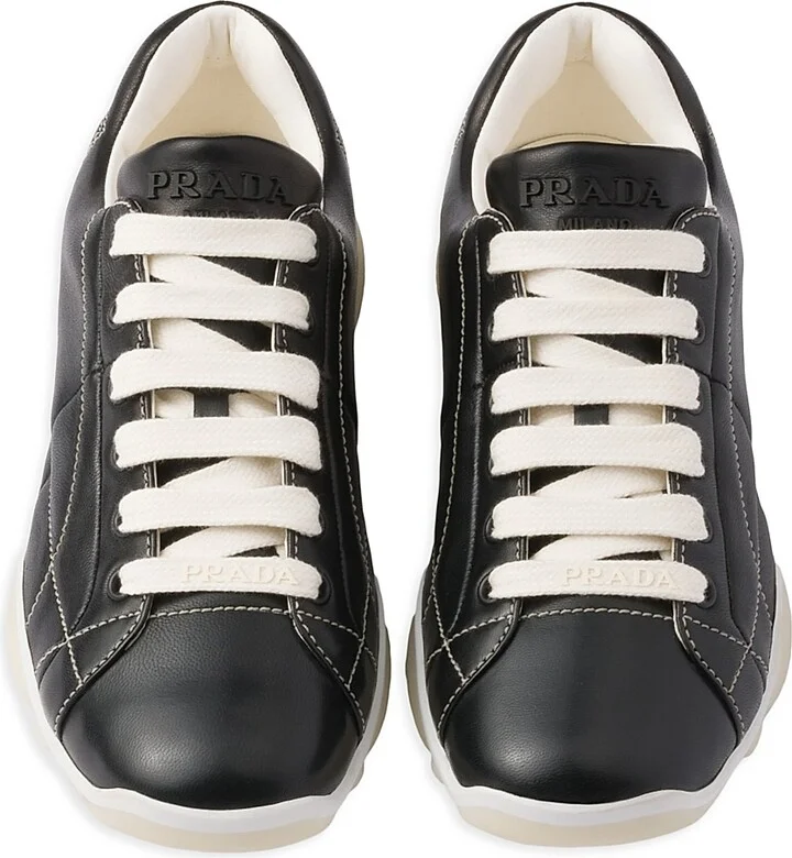 Women's Nappa Leather Sneakers - Beige Khaki - Size 7 - Image 5