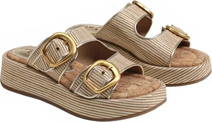 Women's Narissa Platform Slide Sandal In Sunny Gold