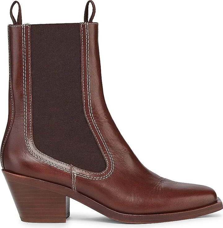 Women's Nat 60MM Western Ankle Boots - Espresso - Size 10