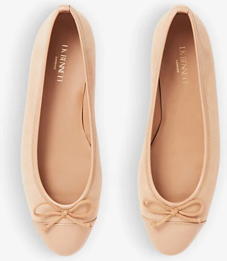 Womens Nat-Almond Kara Patent Toe Suede Ballerina Flats Eur 35 / 2 Uk Women - Image 2